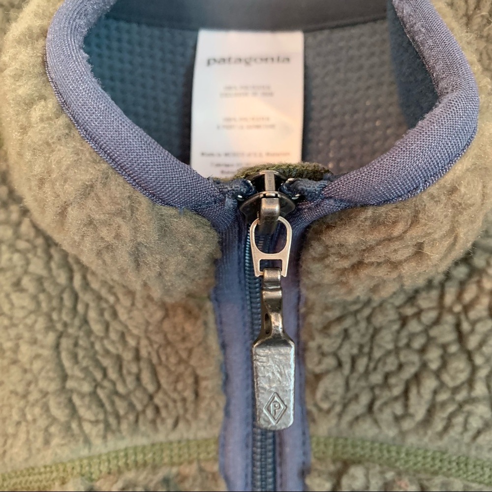 SOLD! Patagonia Classic Retro X Vest Deep Pile Green Sherpa Men's XL Full Zip - Picture 7 of 7